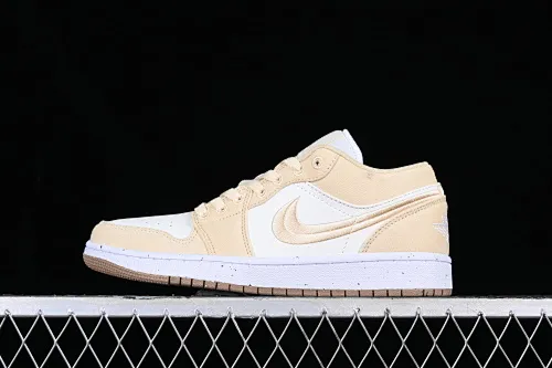 All categories Air Jordan Jordan series basketball shoes Air Jordan 1 Low Air Jordan 1 Low AJ1 Joe 1 electric embroidery white and yellow low-top cultural basketball shoes FN3722-701